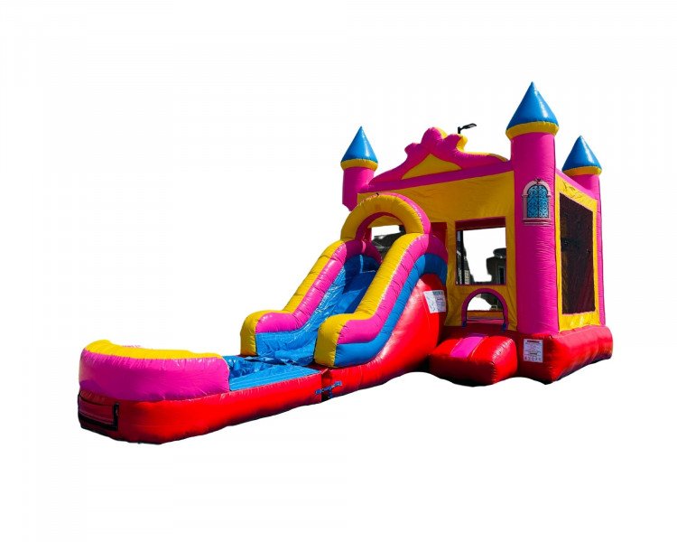 Pink Front Slide Bouncehouse Combo Lets Bounce Inflatables Great Falls MT